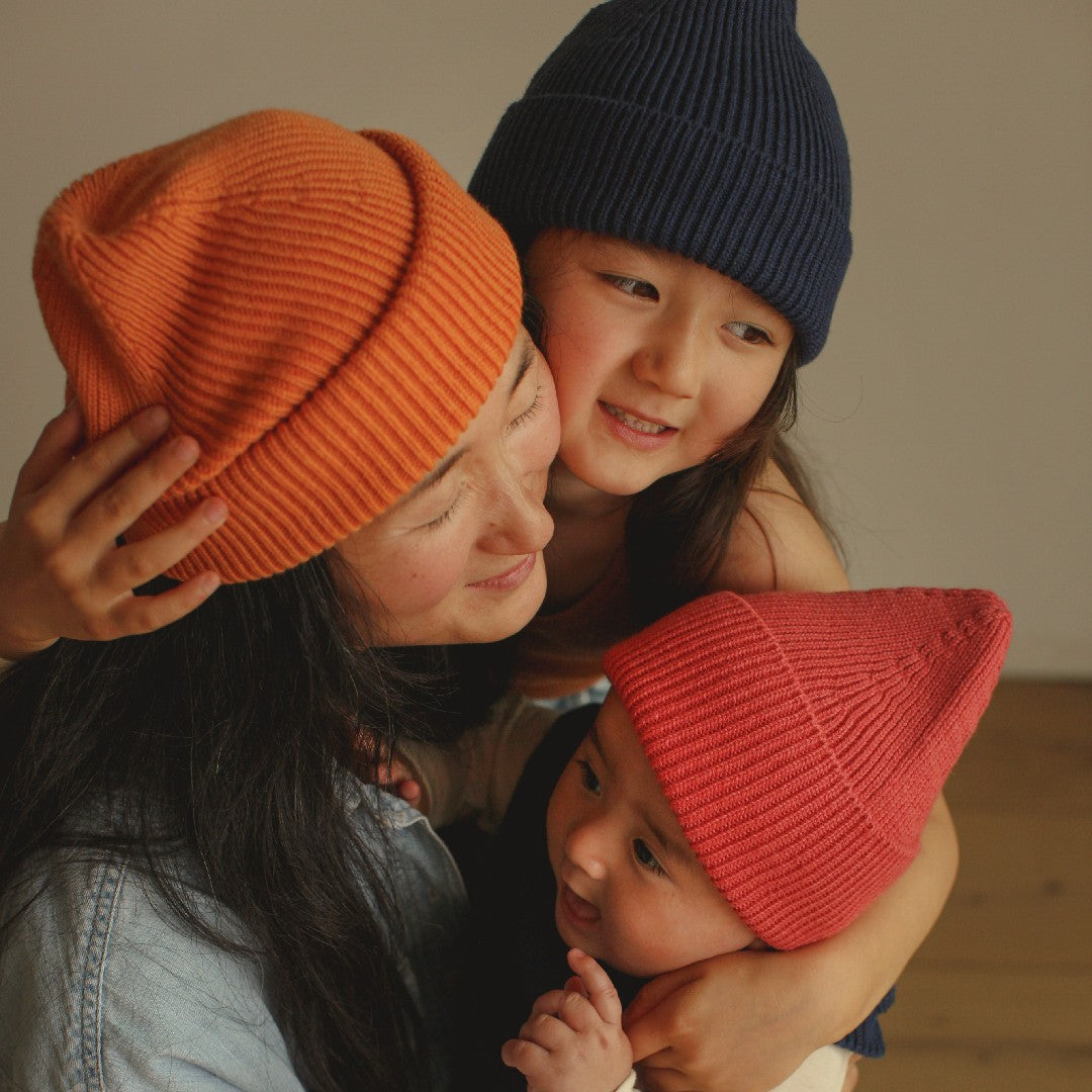 Hvid Beanie Fonzie Kids Blue