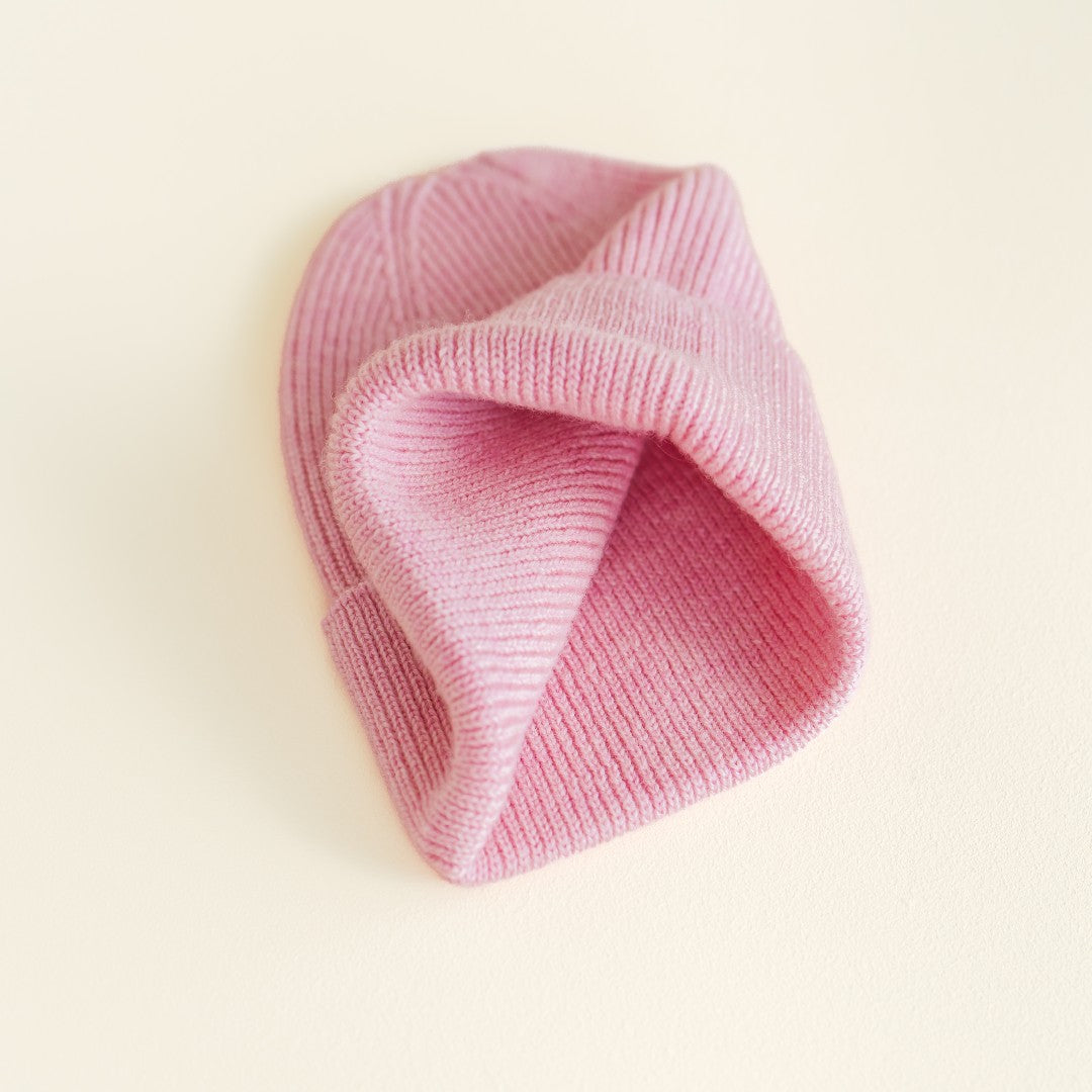Hvid Beanie Fonzie Newborn Cotton Candy