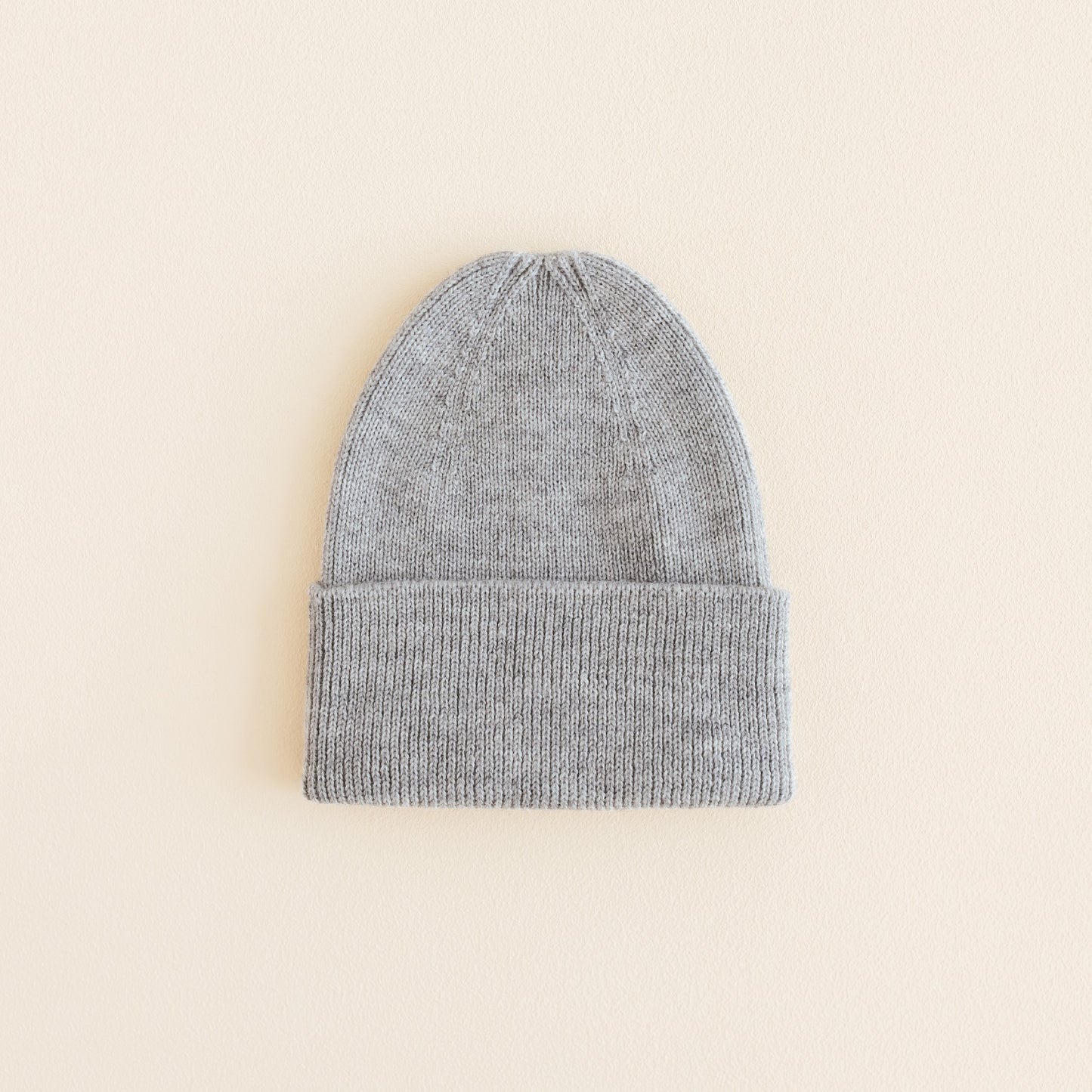 Hvid Beanie Fonzie Newborn Grey Melange
