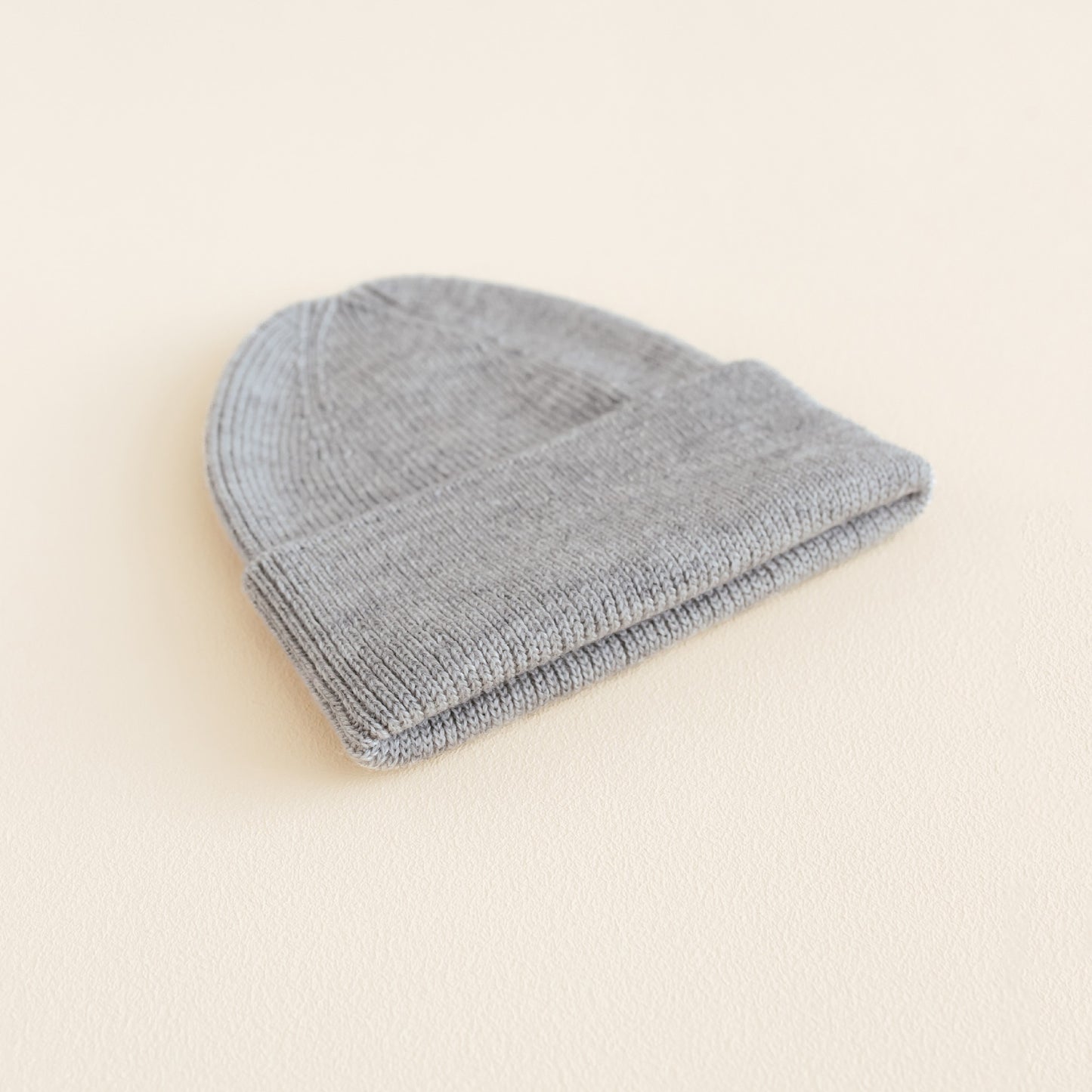 Hvid Beanie Fonzie Newborn Grey Melange