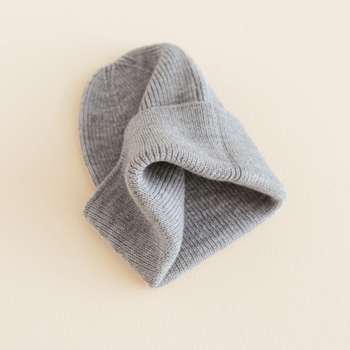 Hvid Beanie Fonzie Newborn Grey Melange