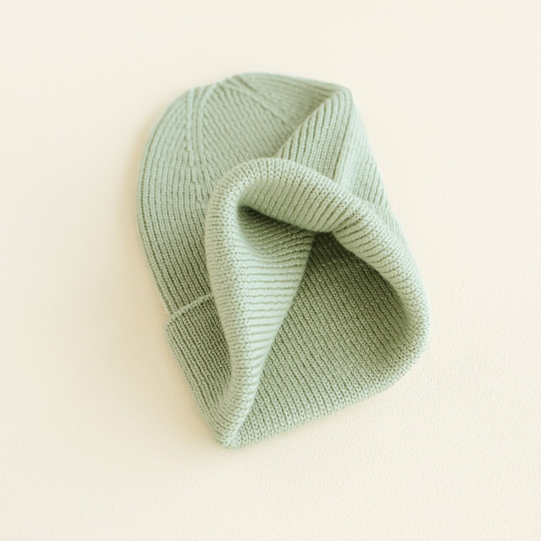 Hvid Beanie Fonzie Newborn Mint