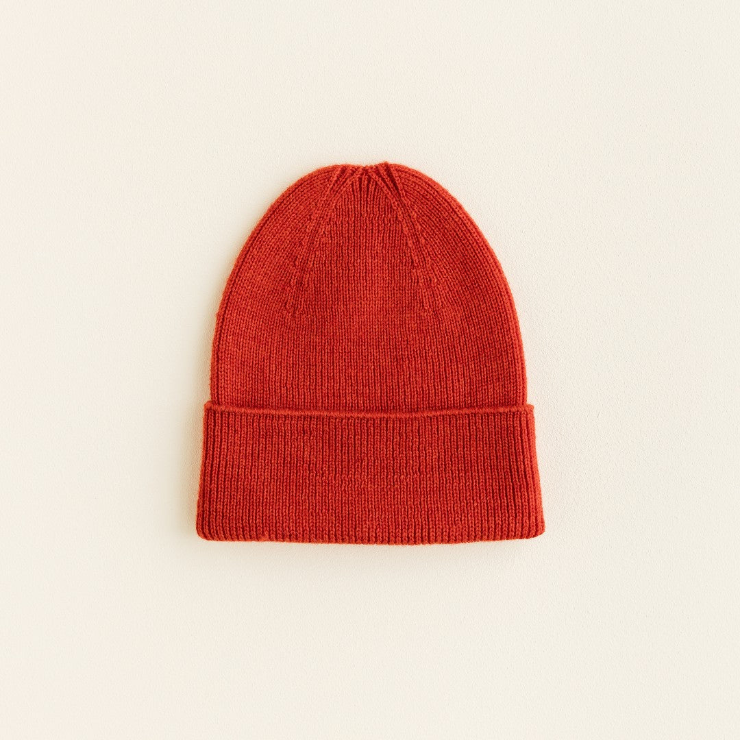 Hvid Beanie Fonzie Newborn Red