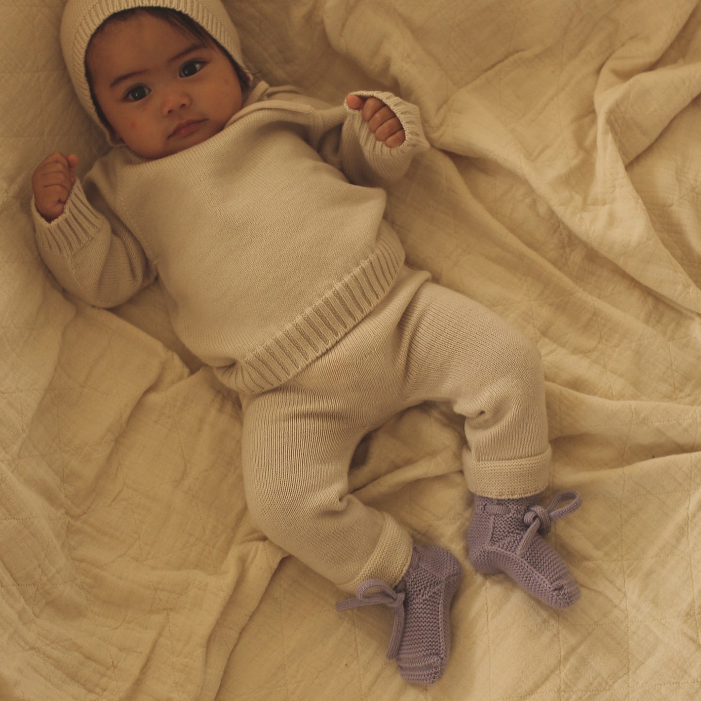 Hvid Baby Slofjes Lilac