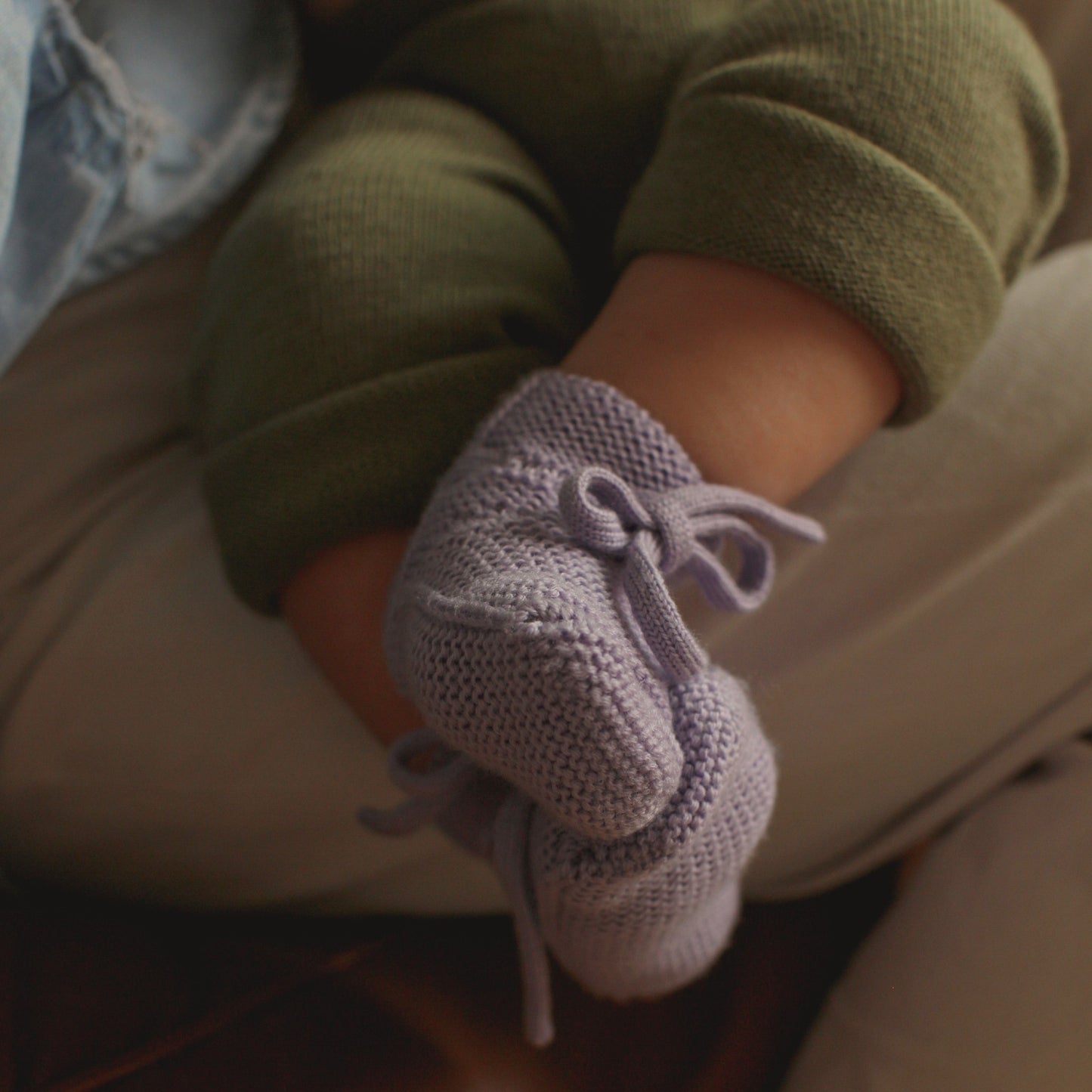 Hvid Baby Slofjes Lilac
