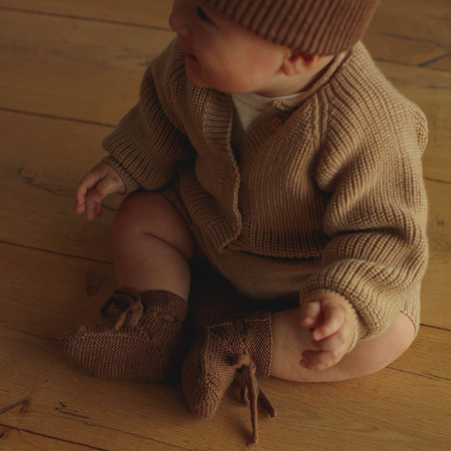 Hvid Baby Slofjes Mocha