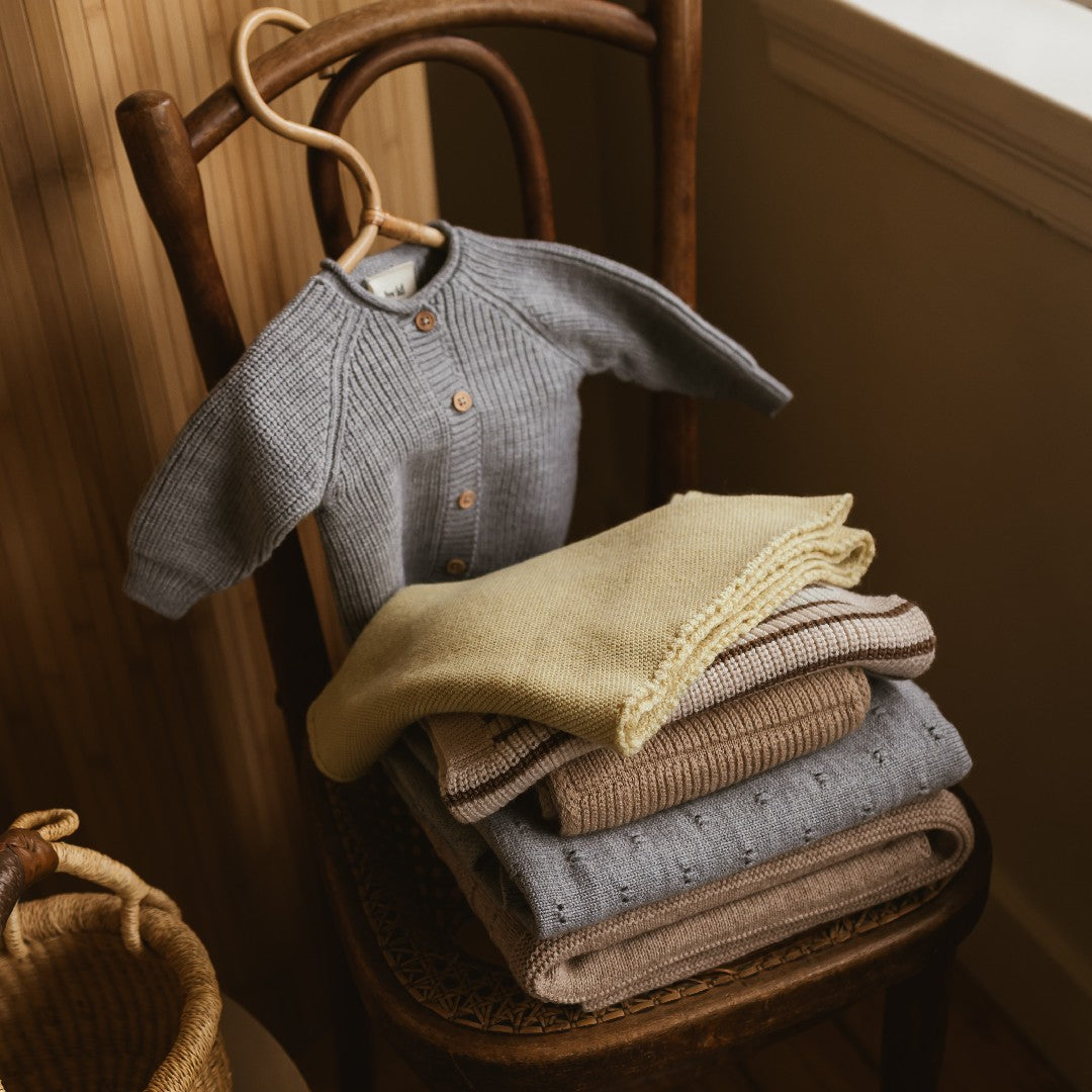 Hvid Cardigan Inga Grey Melange