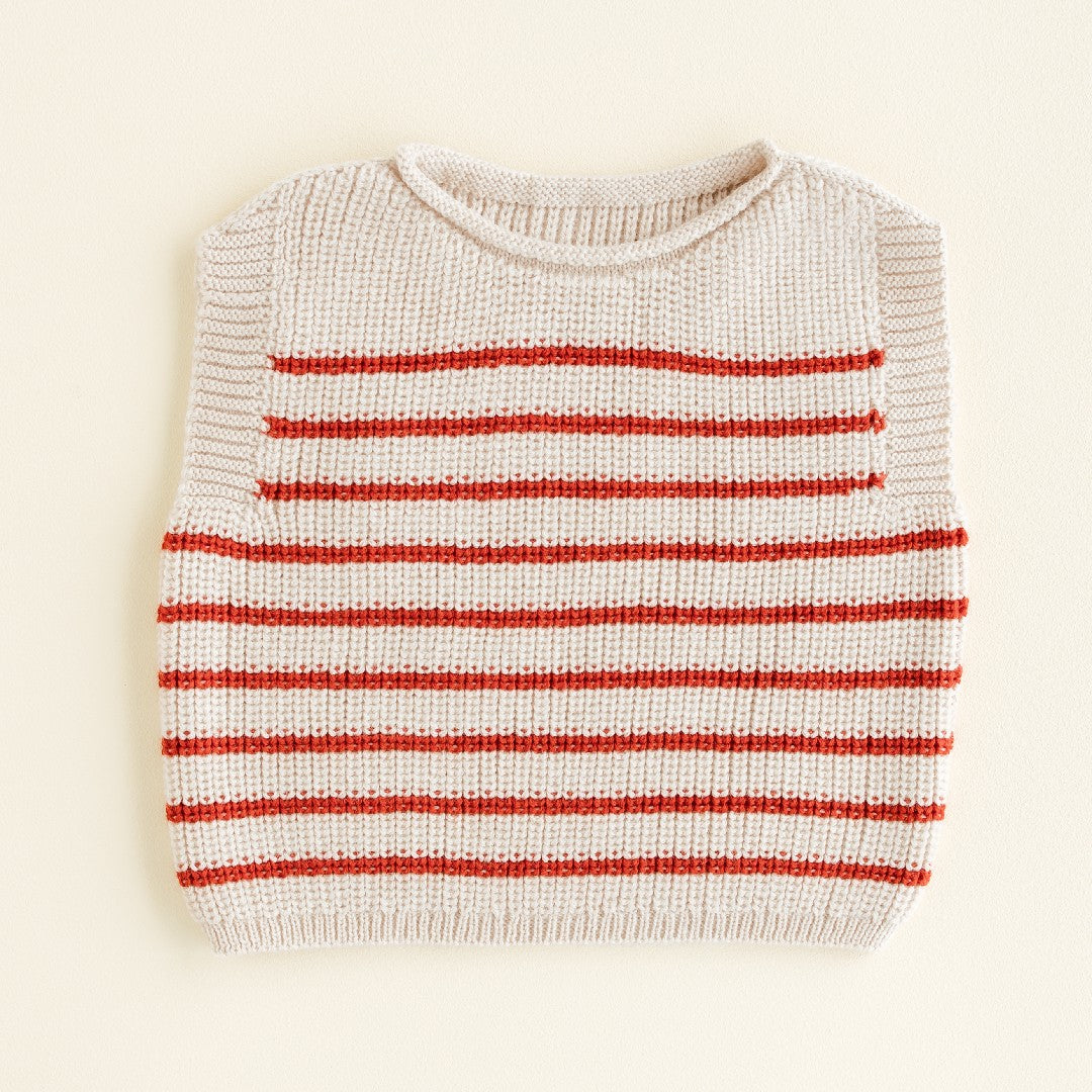 Hvid Vest Harvey Cream Red