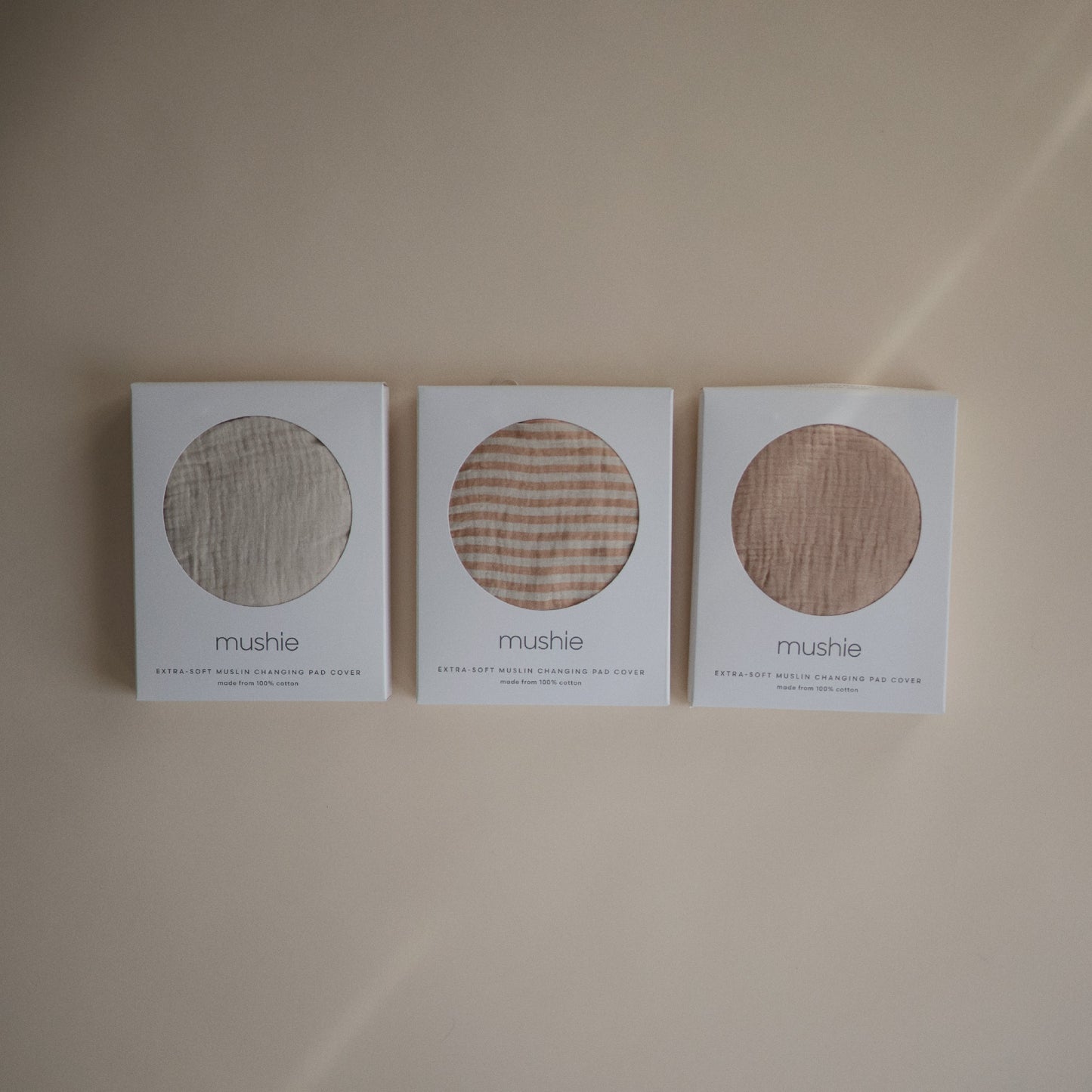 Mushie Aankleedkussenhoes Natural Stripes