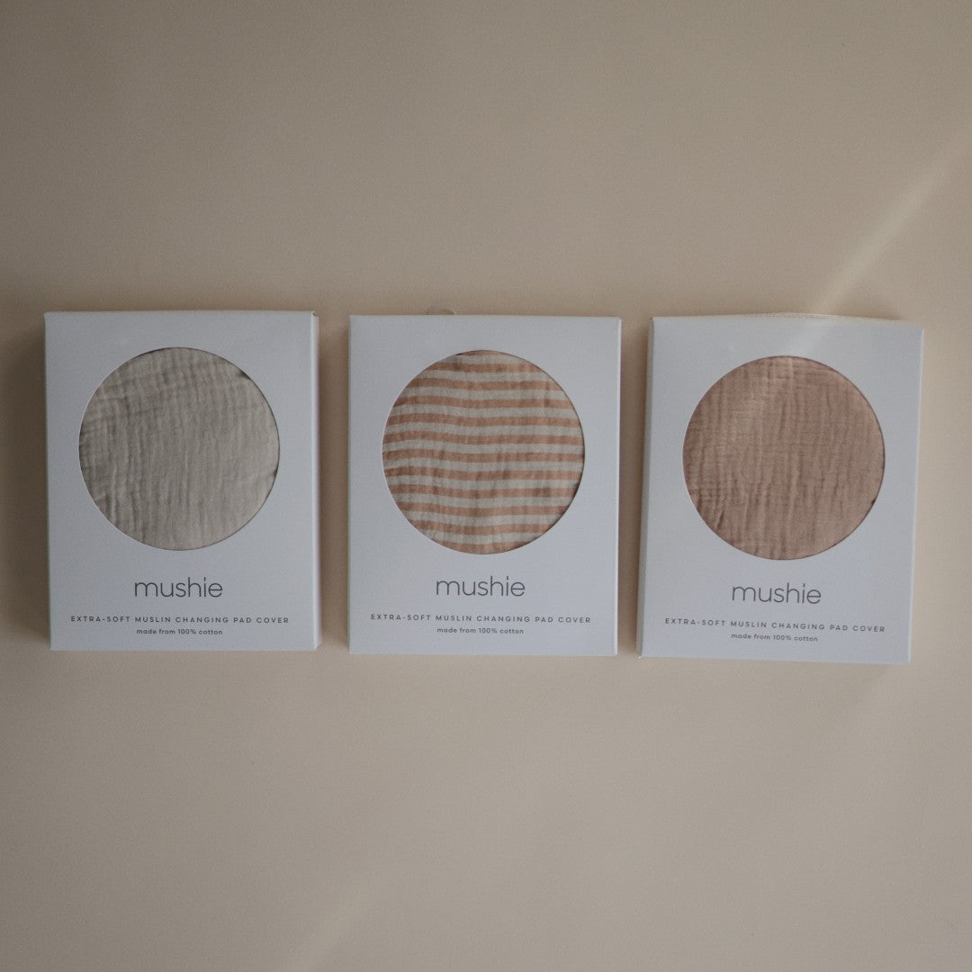 Mushie Aankleedkussenhoes Pale Taupe