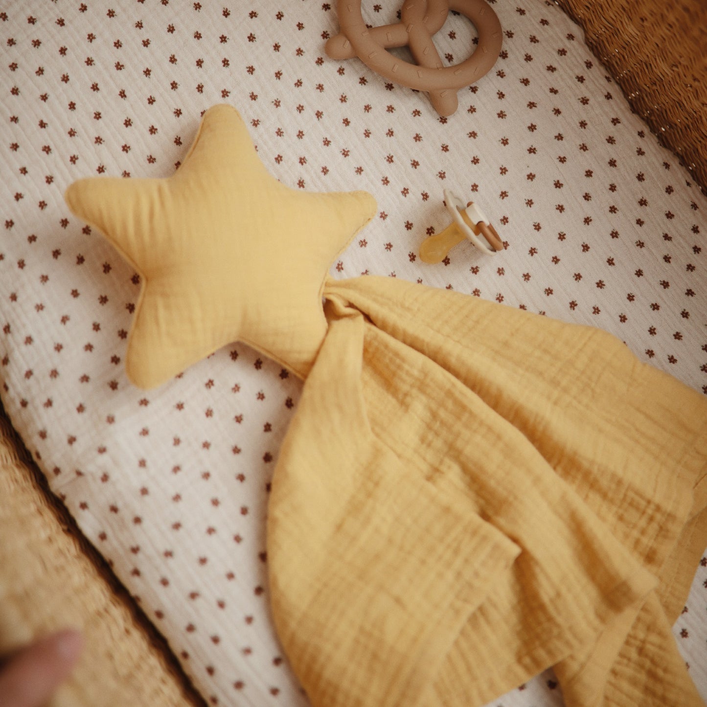 Mushie Knuffeldoek Ster Yellow