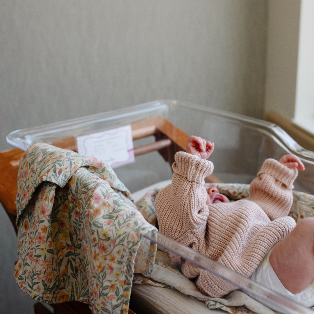 Mushie Swaddle Pastel Blooms 120x120cm