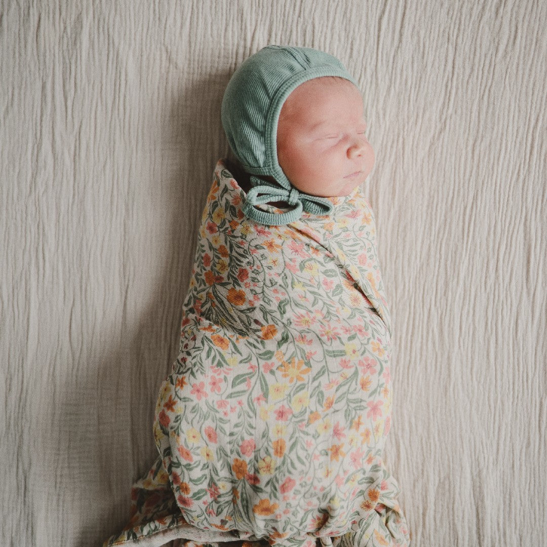 Mushie Swaddle Pastel Blooms 120x120cm