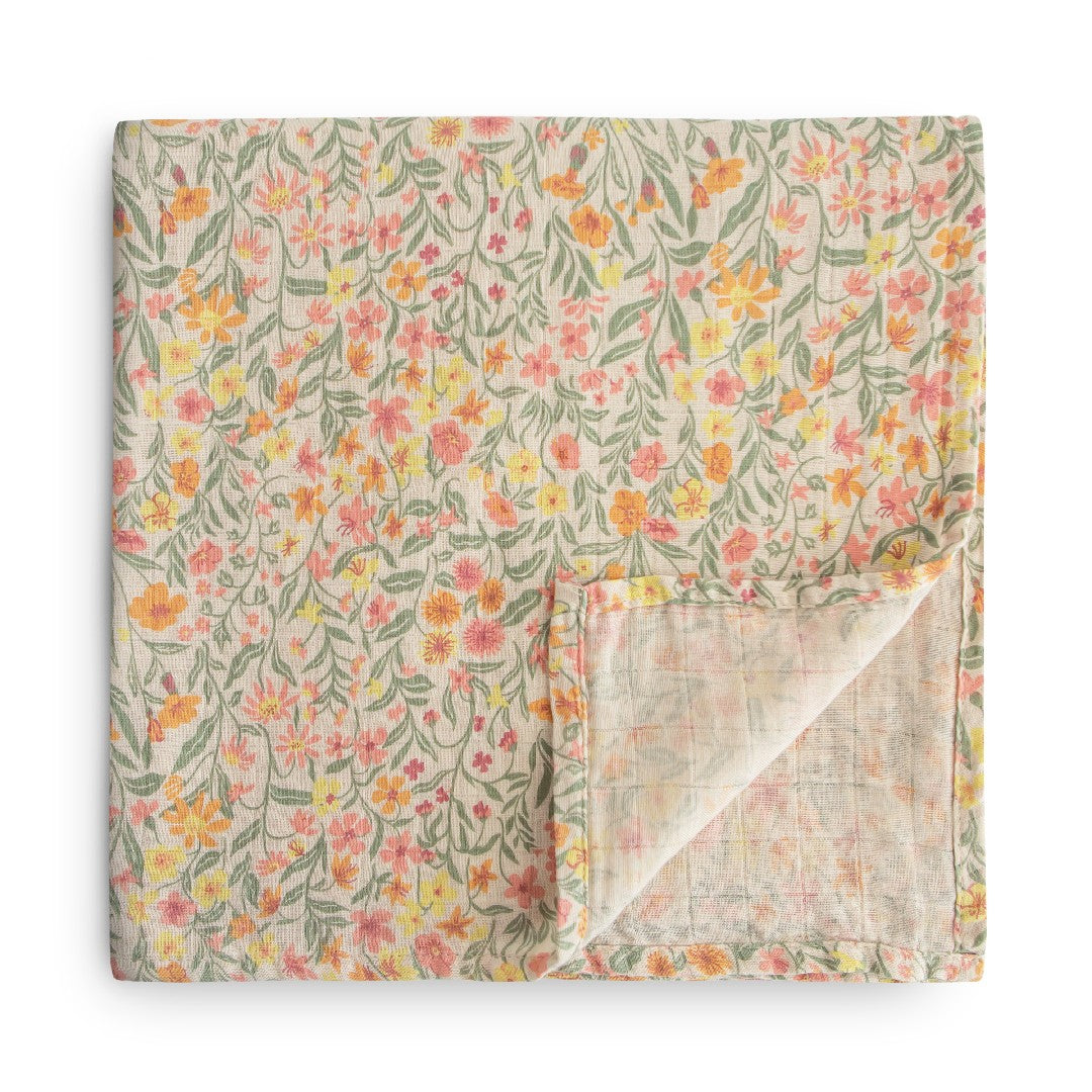 Mushie Swaddle Pastel Blooms 120x120cm