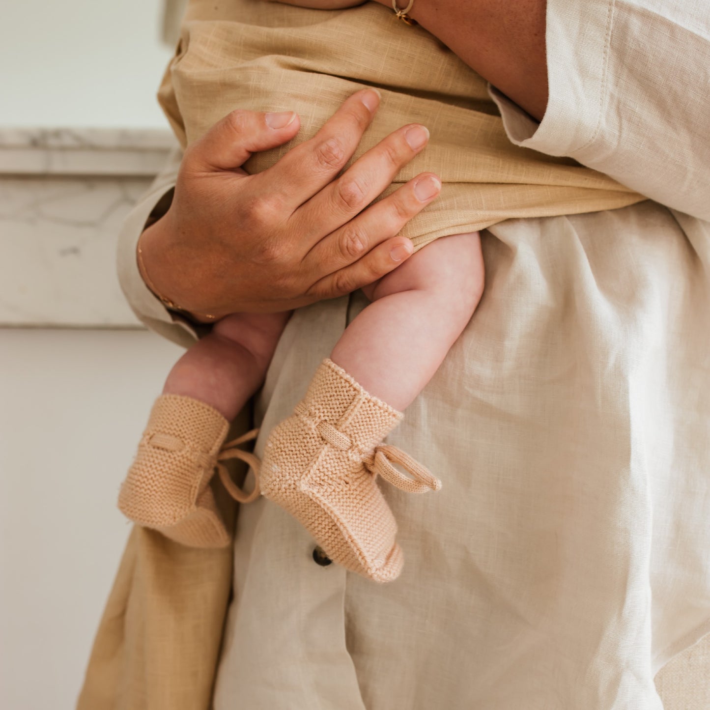 Hvid Baby Slofjes Apricot