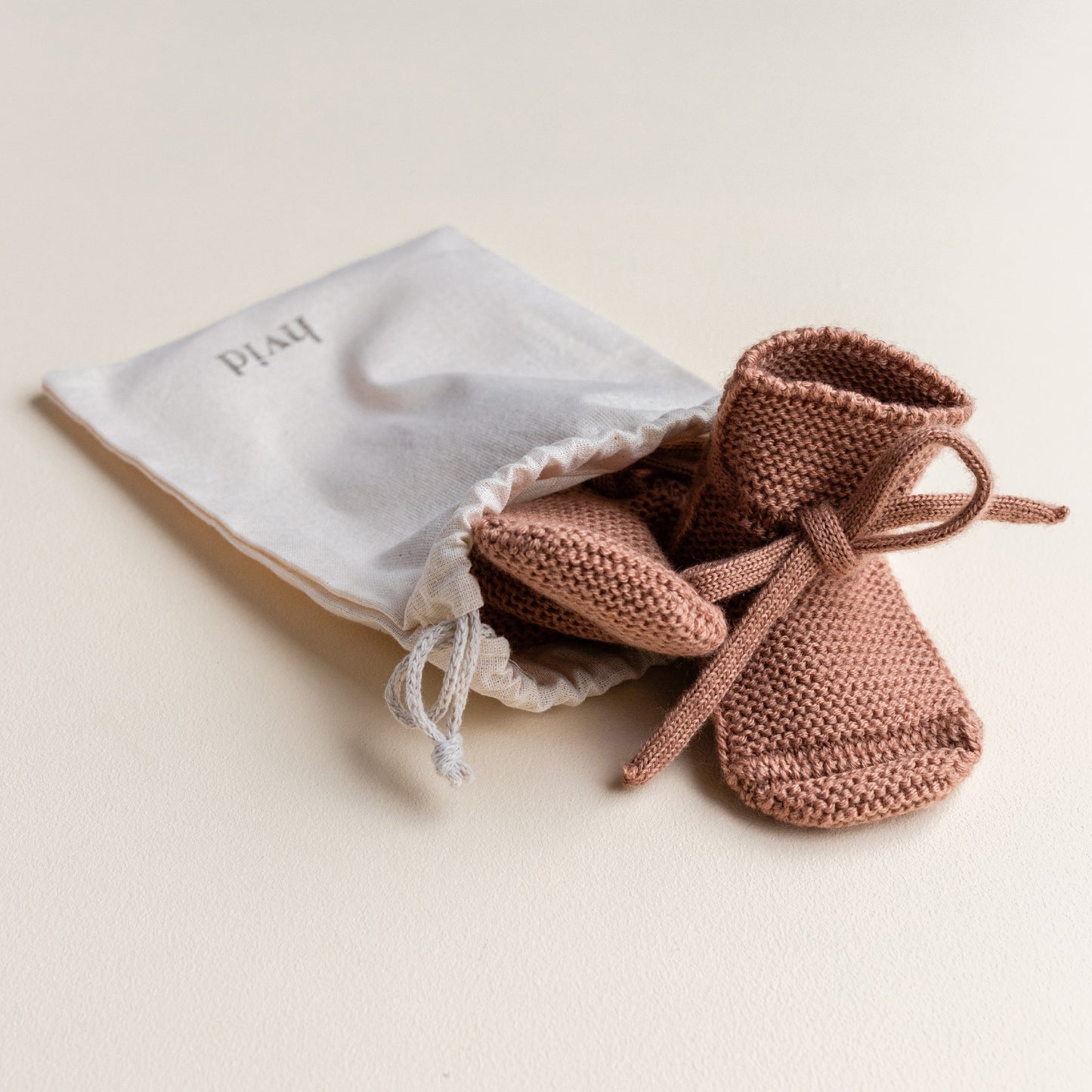 Hvid Baby Slofjes Terracotta