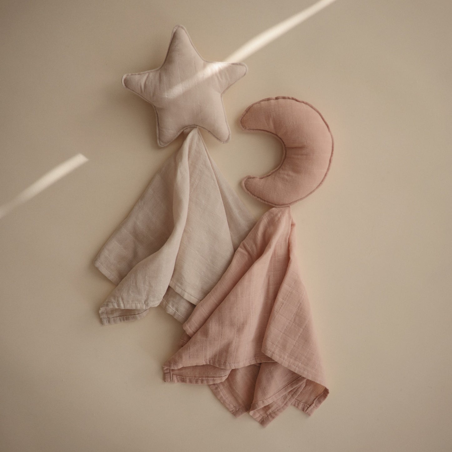 Mushie Knuffeldoek Ster Fog & Maan Blush