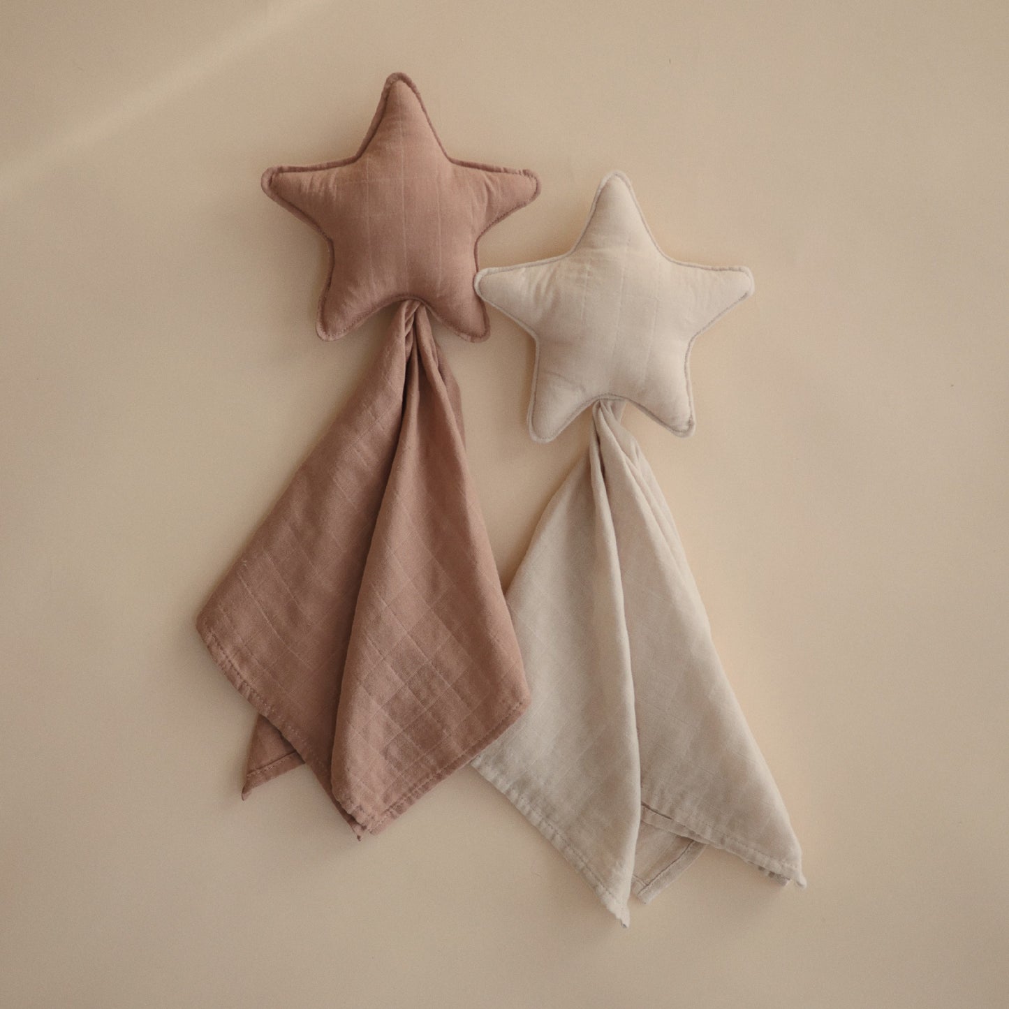Mushie Knuffeldoek Ster Naturel & Ster Fog