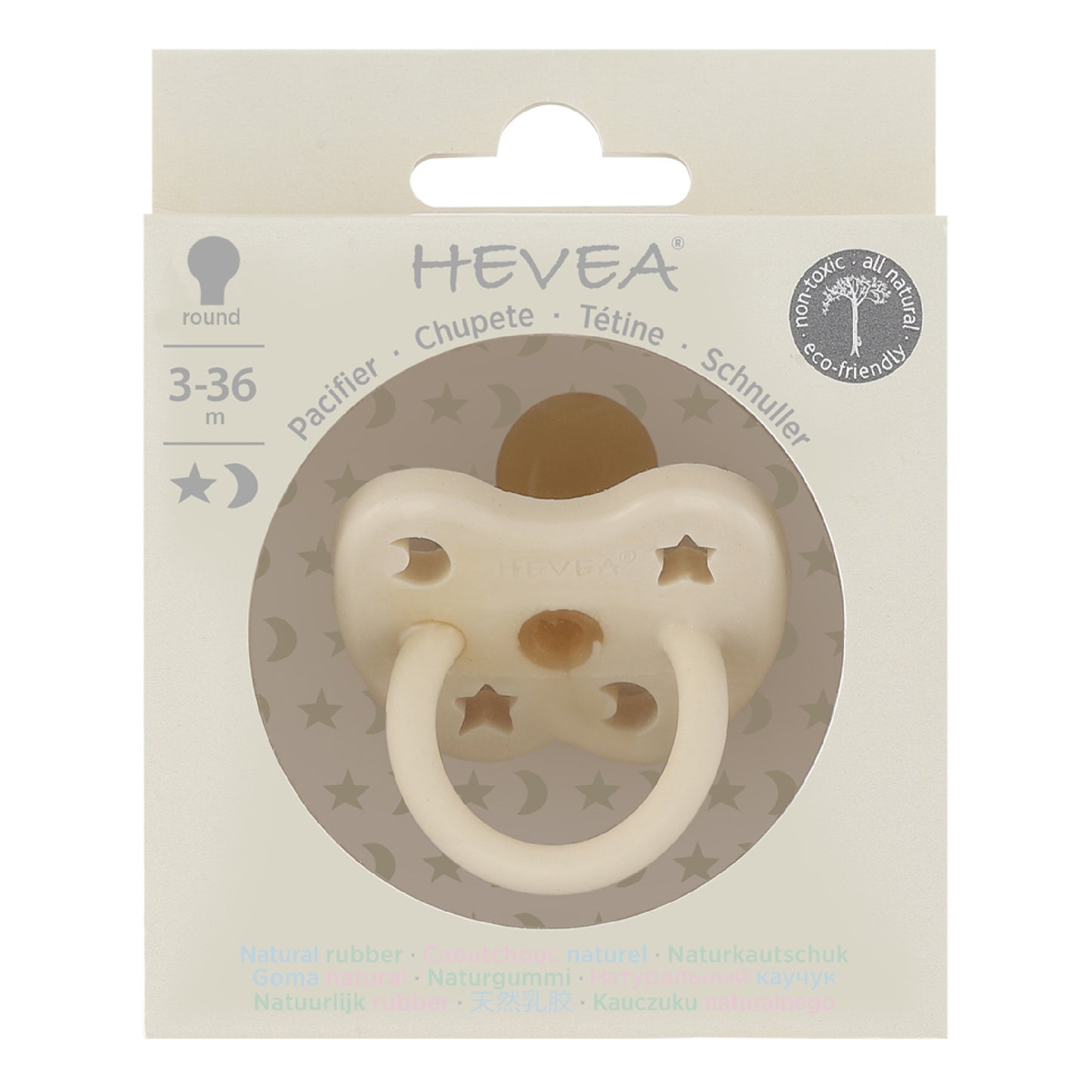 Hevea Milky White Fopspeen Rond 3-36 maanden