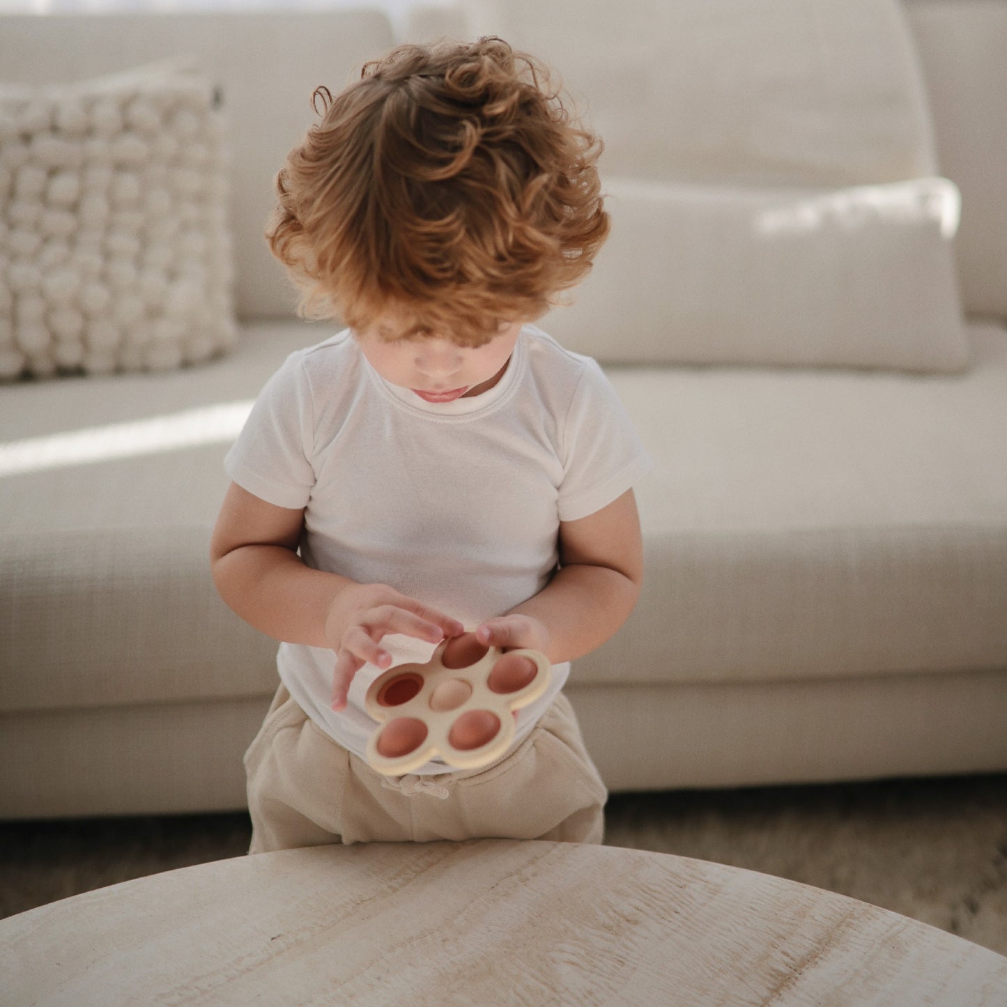 Mushie Flower Press Toy Rose Blush Shifting Sand