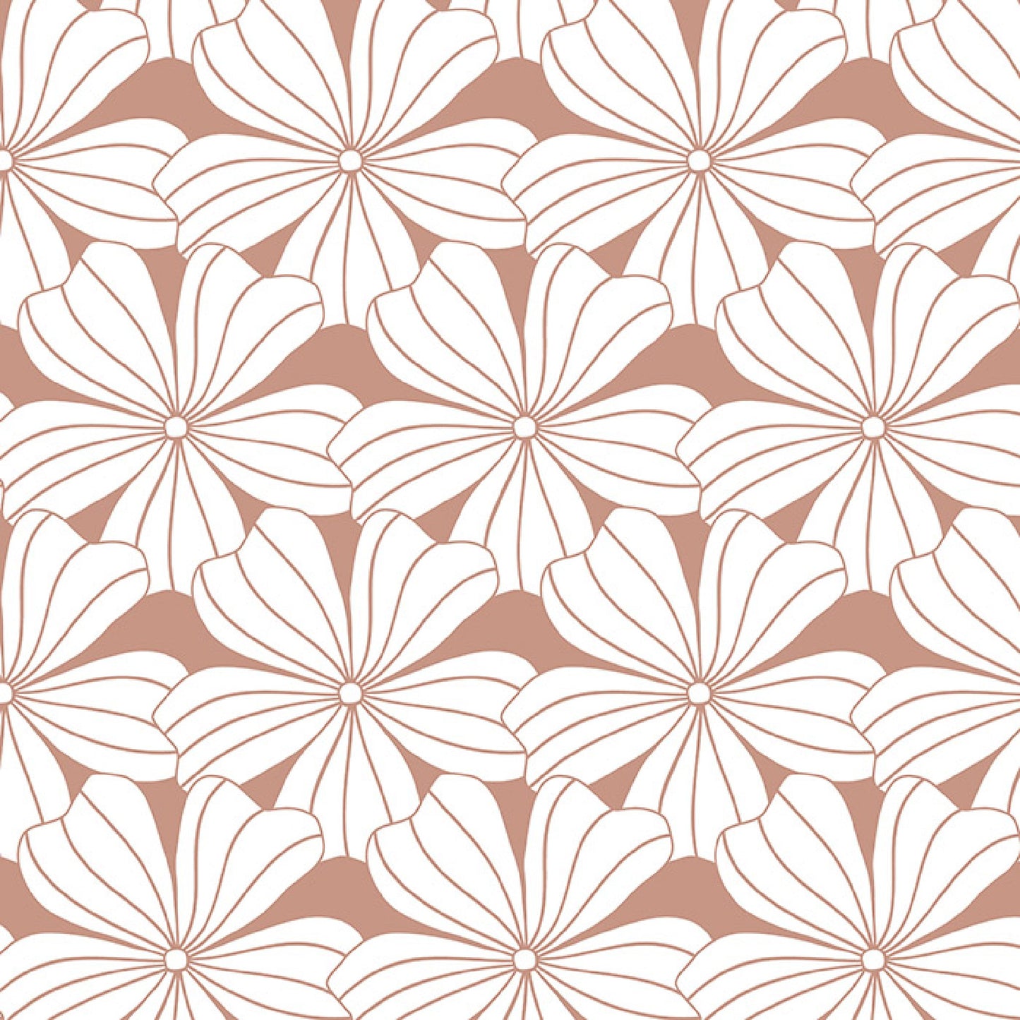 Swedish Linens Hoeslaken Flowers Terracotta Pink 60x120cm