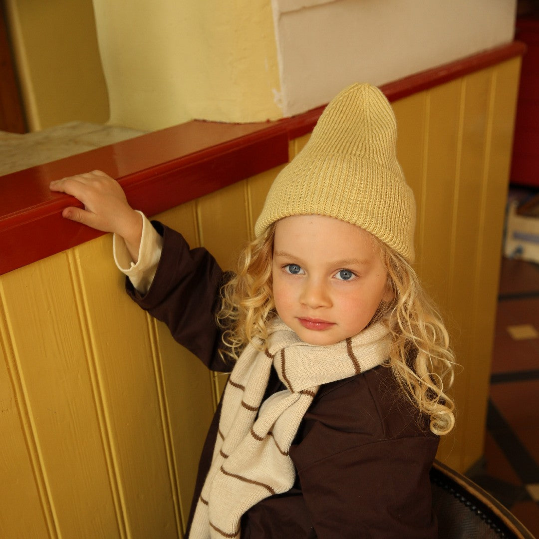 Hvid Beanie Fonzie Kids Light Yellow