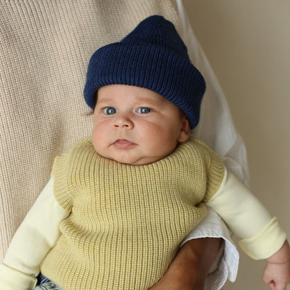 Hvid Beanie Fonzie Kids Blue