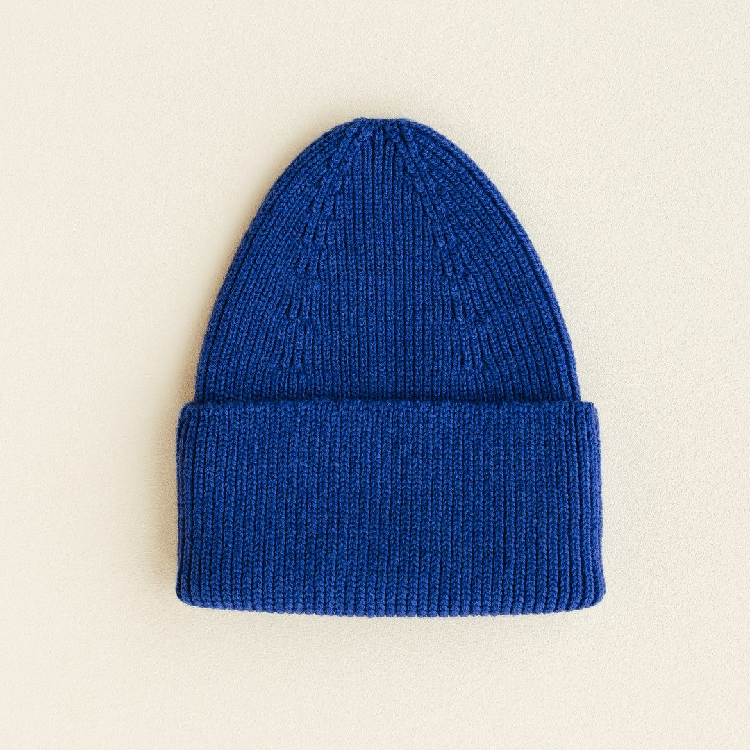 Hvid Beanie Fonzie Kids Cobalt Blue