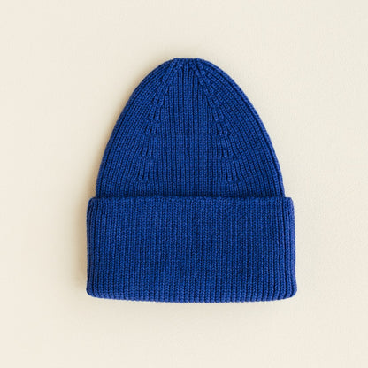 Hvid Beanie Fonzie Kids Cobalt Blue
