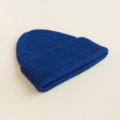 Hvid Beanie Fonzie Kids Cobalt Blue