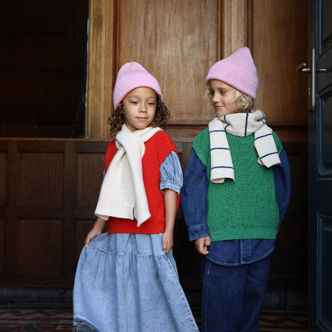 Hvid Beanie Fonzie Kids Cotton Candy