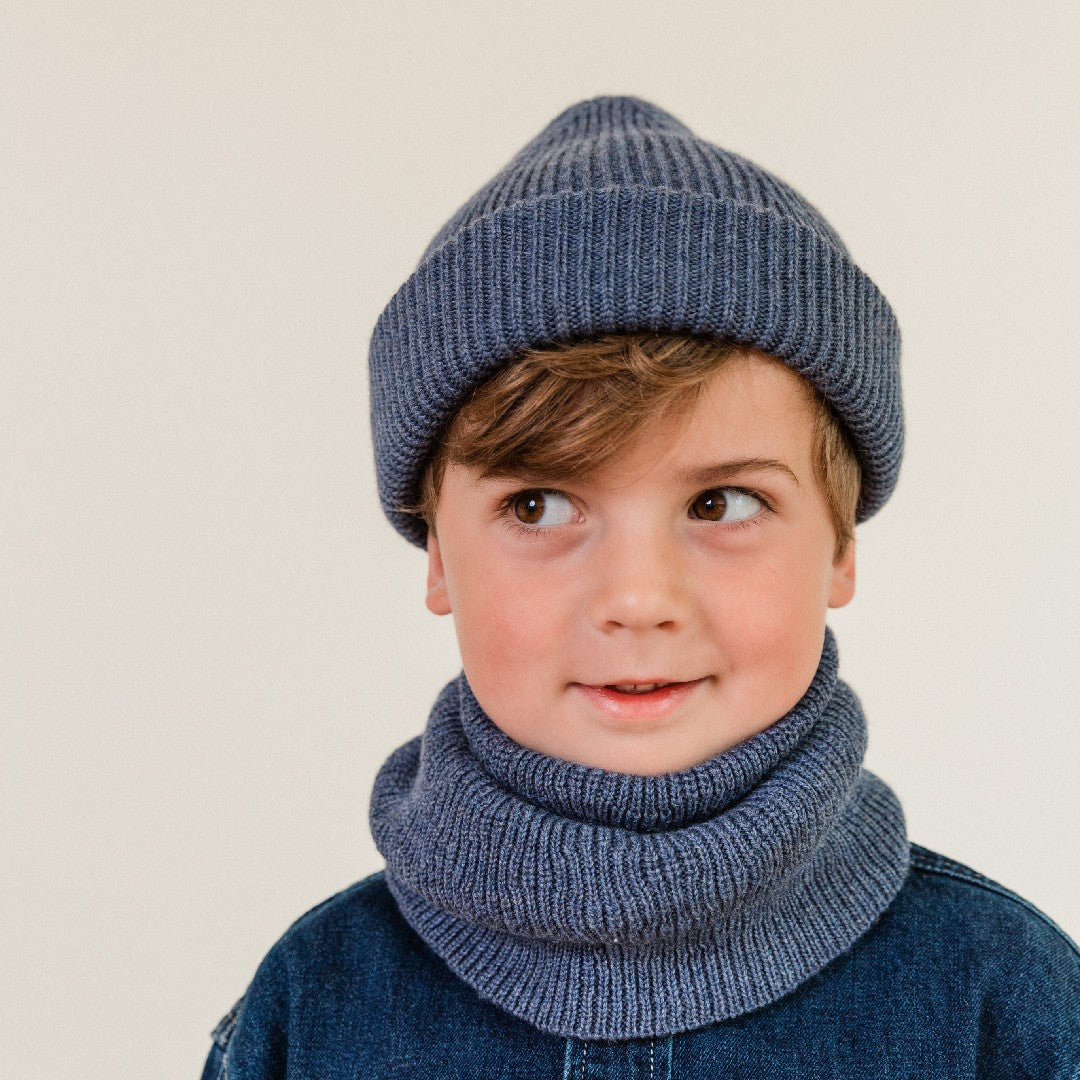 Hvid Beanie Fonzie Kids Denim