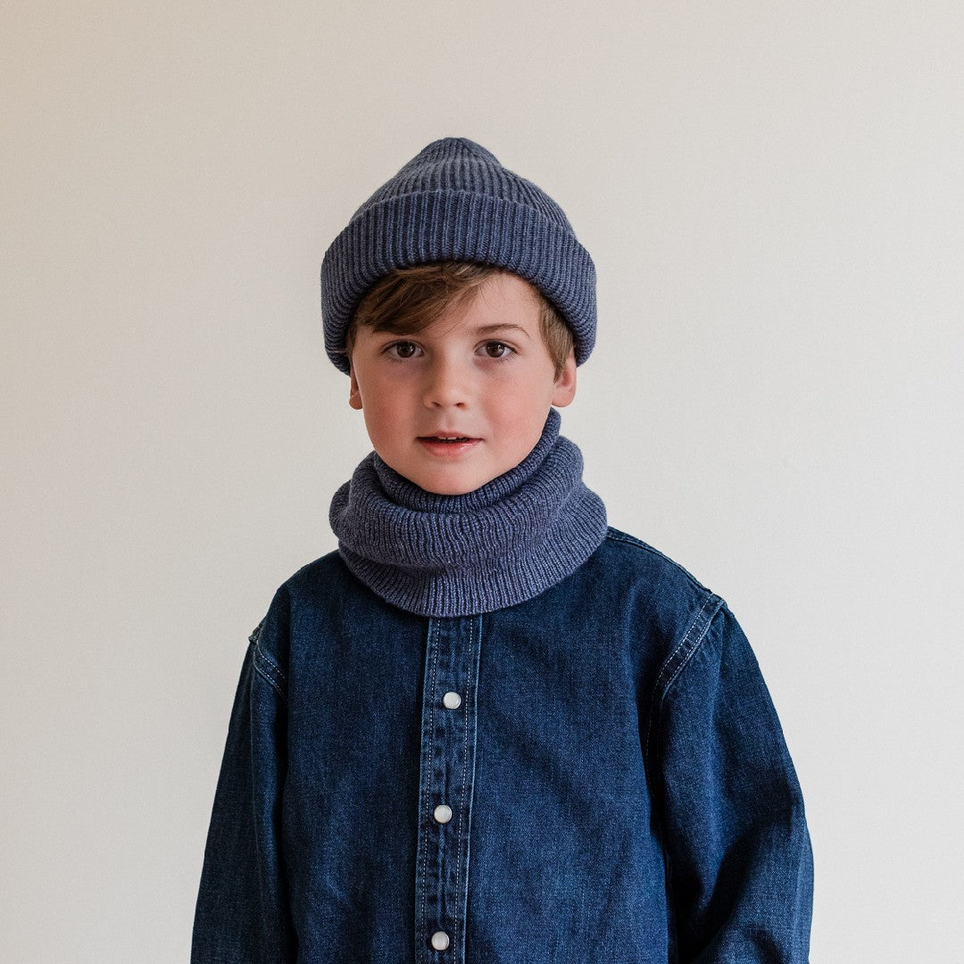Hvid Beanie Fonzie Kids Denim