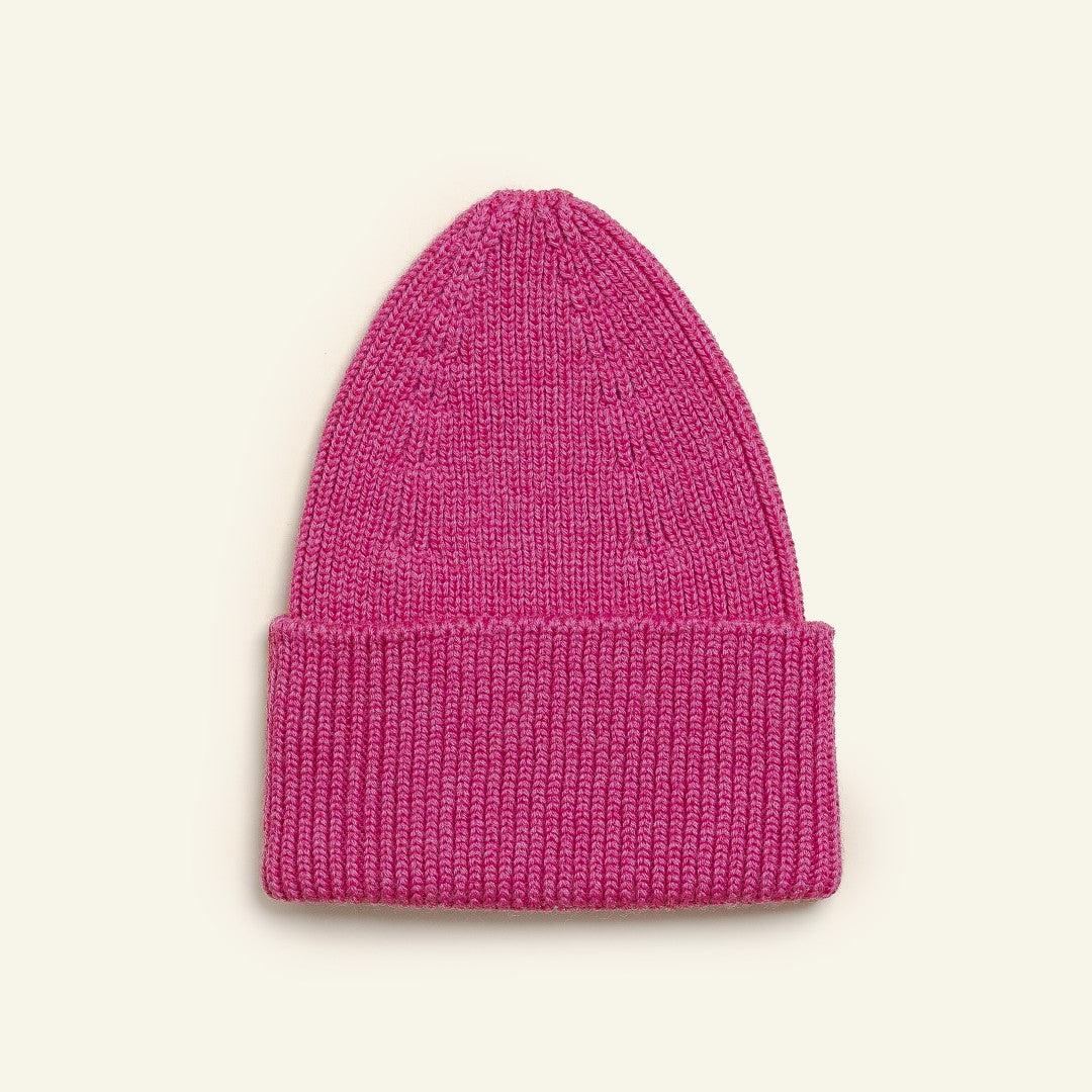 Hvid Beanie Fonzie Kids Fuchsia