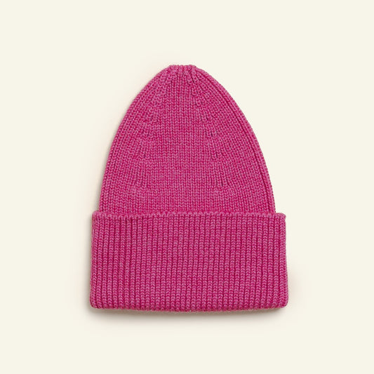 Hvid Beanie Fonzie Kids Fuchsia