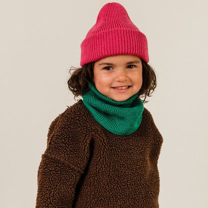Hvid Beanie Fonzie Kids Fuchsia