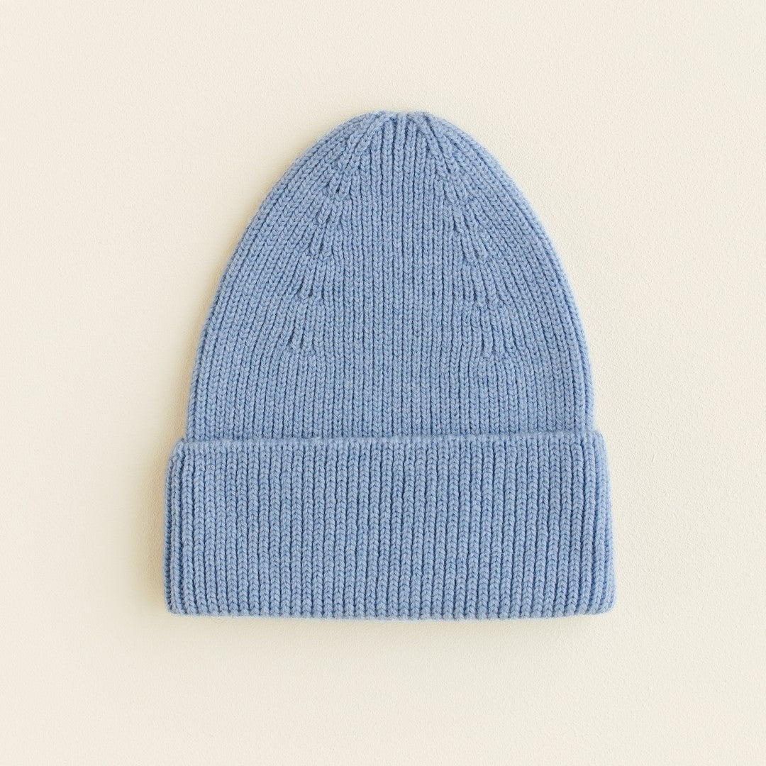 Hvid Beanie Fonzie Kids Light Blue