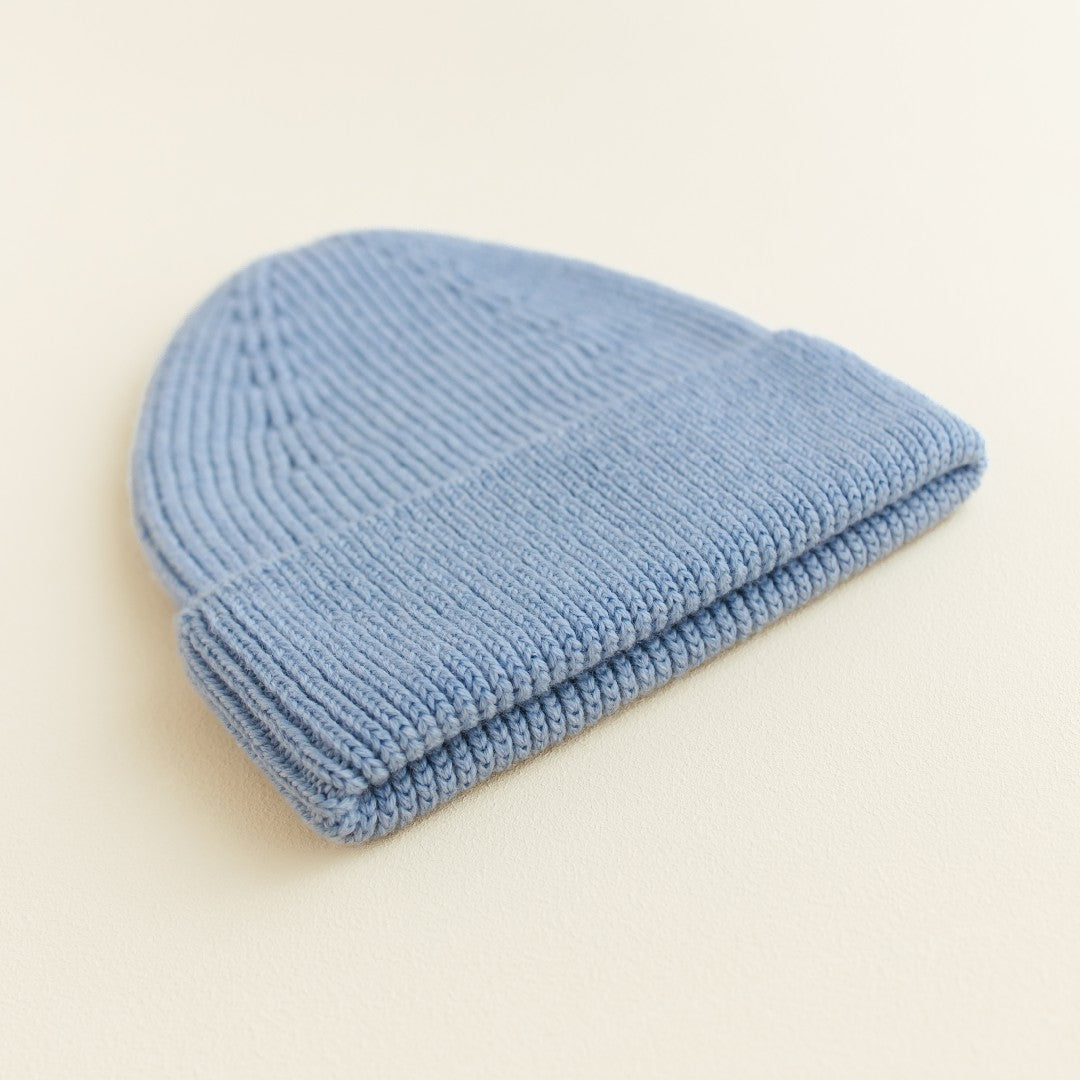 Hvid Beanie Fonzie Kids Light Blue