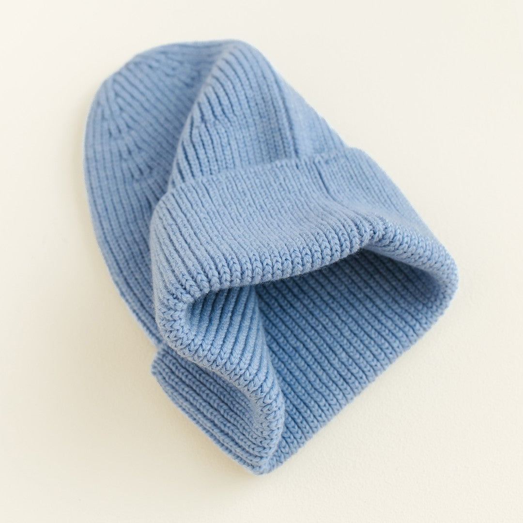 Hvid Beanie Fonzie Kids Light Blue