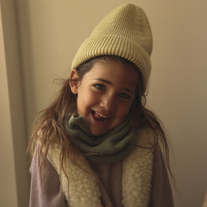 Hvid Beanie Fonzie Kids Light Yellow
