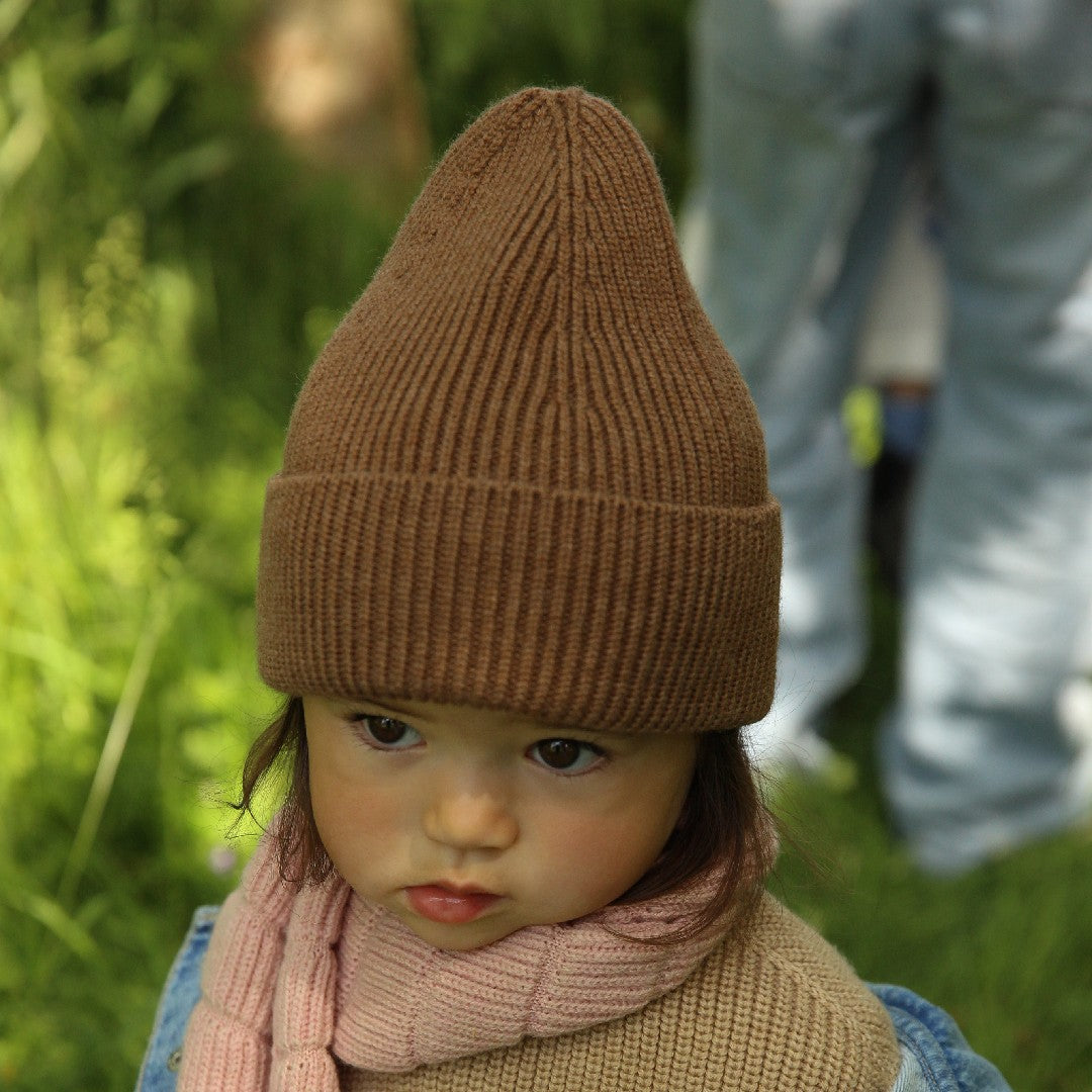 Hvid Beanie Fonzie Kids Mocha