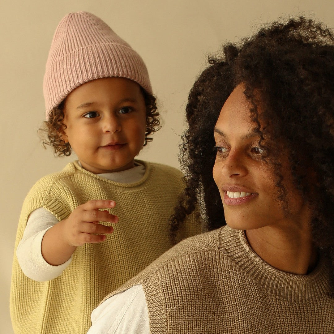 Hvid Beanie Fonzie Kids Powder