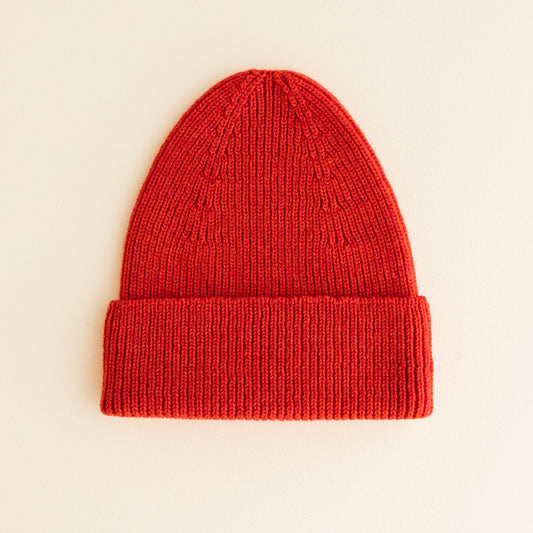 Hvid Beanie Fonzie Kids Red