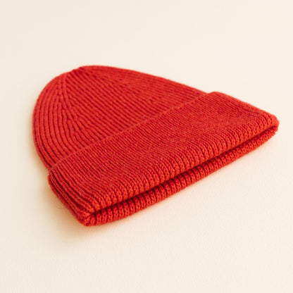 Hvid Beanie Fonzie Kids Red