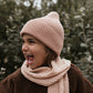 Hvid Beanie Fonzie Kids Rose