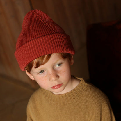 Hvid Beanie Fonzie Kids Wild Berry