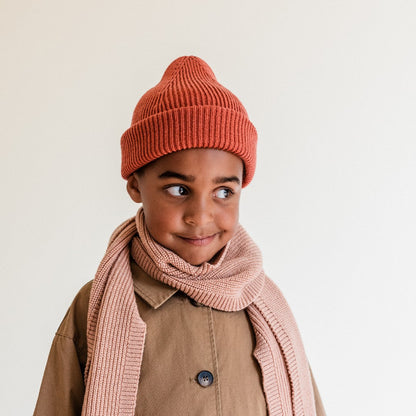 Hvid Beanie Fonzie Kids Wild Berry