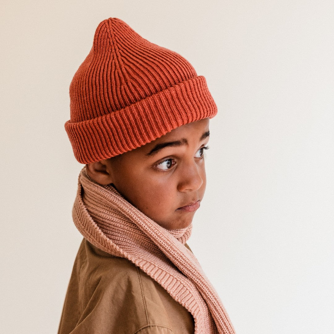 Hvid Beanie Fonzie Kids Wild Berry