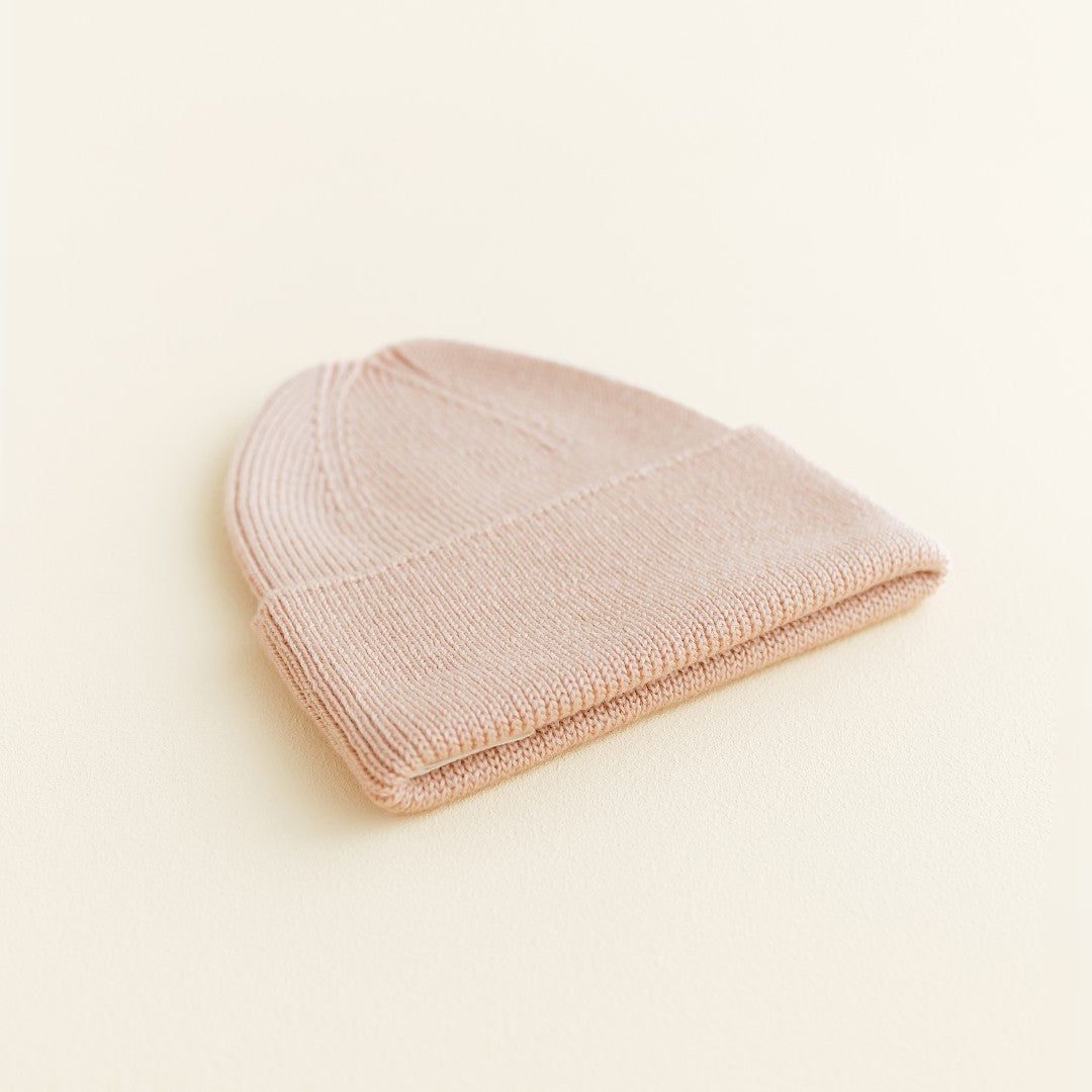 Hvid Beanie Fonzie Newborn Apricot