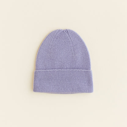 Hvid Beanie Fonzie Newborn Lilac